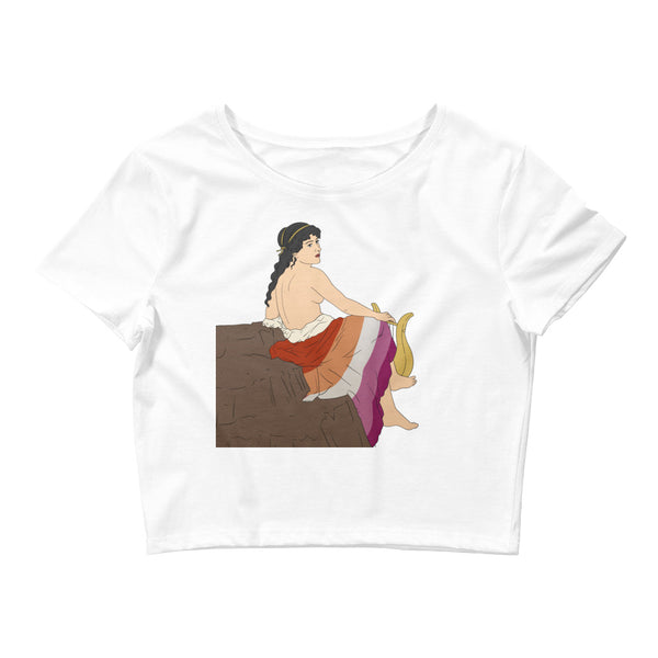 White Sappho Of Lesbos Crop Top by Queer In The World Originals sold by Queer In The World: The Shop - LGBT Merch Fashion