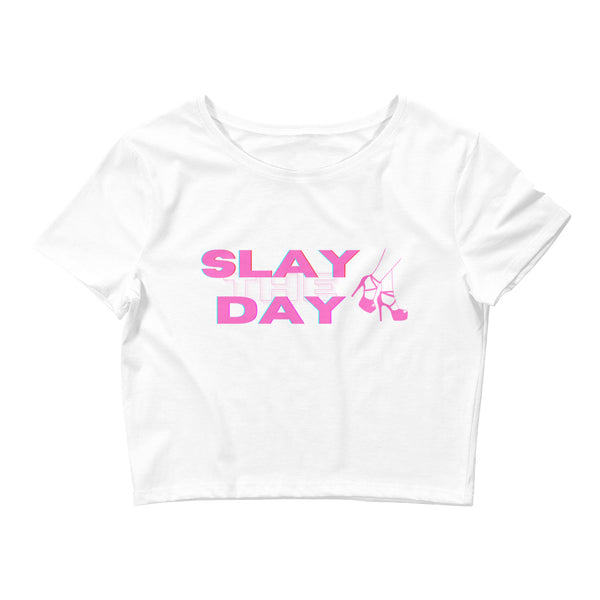 White Slay The Day Crop Top by Queer In The World Originals sold by Queer In The World: The Shop - LGBT Merch Fashion