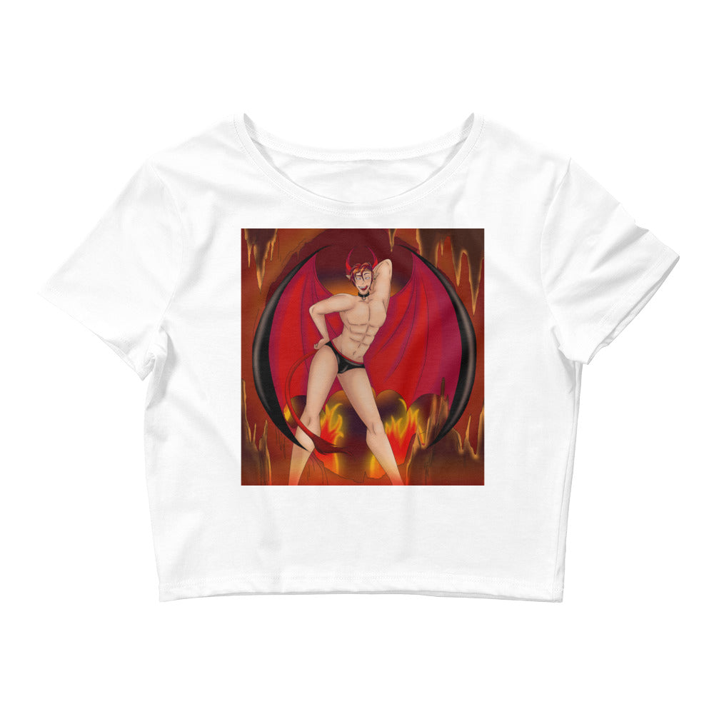 White The Demon Of Homosexuality Crop Top by Queer In The World Originals sold by Queer In The World: The Shop - LGBT Merch Fashion