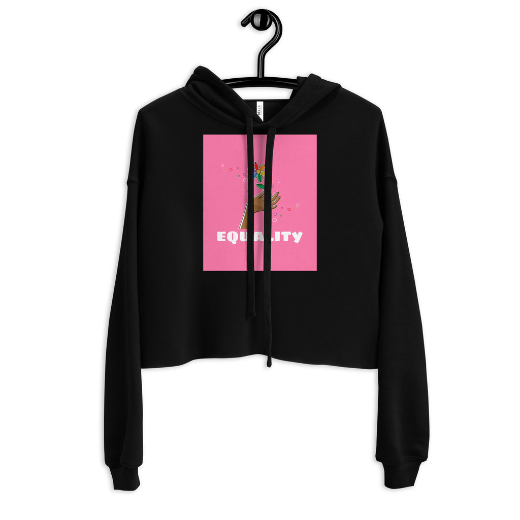 Black Equality Crop Hoodie by Queer In The World Originals sold by Queer In The World: The Shop - LGBT Merch Fashion