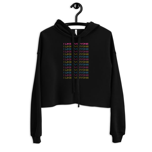 Black I Like Everyone Crop Hoodie by Queer In The World Originals sold by Queer In The World: The Shop - LGBT Merch Fashion