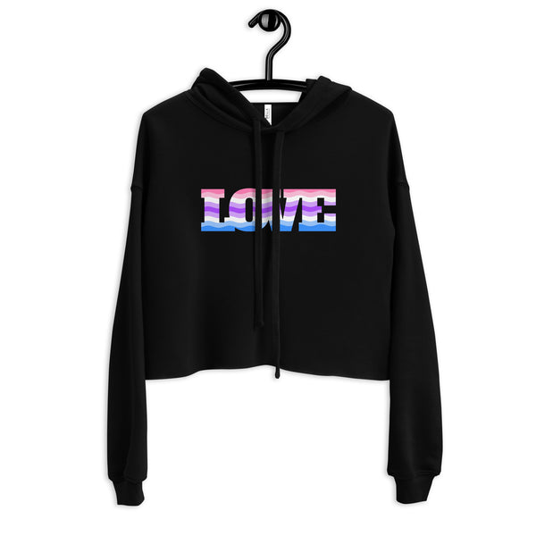 Black Alternative Genderfluid Love Crop Hoodie by Queer In The World Originals sold by Queer In The World: The Shop - LGBT Merch Fashion