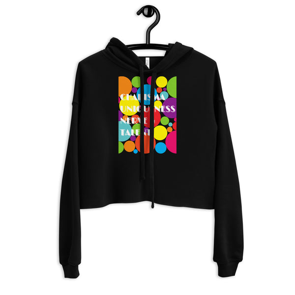 Black Charisma Uniqueness Nerve & Talent Crop Hoodie by Queer In The World Originals sold by Queer In The World: The Shop - LGBT Merch Fashion