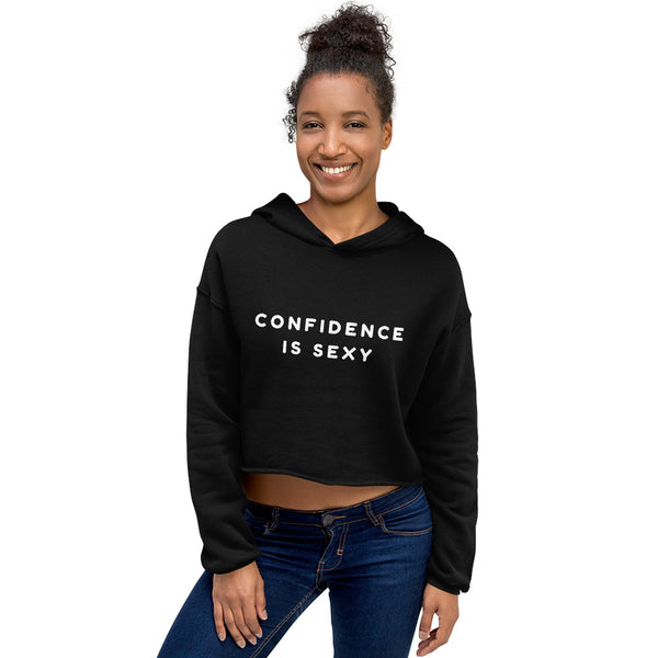 Black Confidence Is Sexy Crop Hoodie by Queer In The World Originals sold by Queer In The World: The Shop - LGBT Merch Fashion