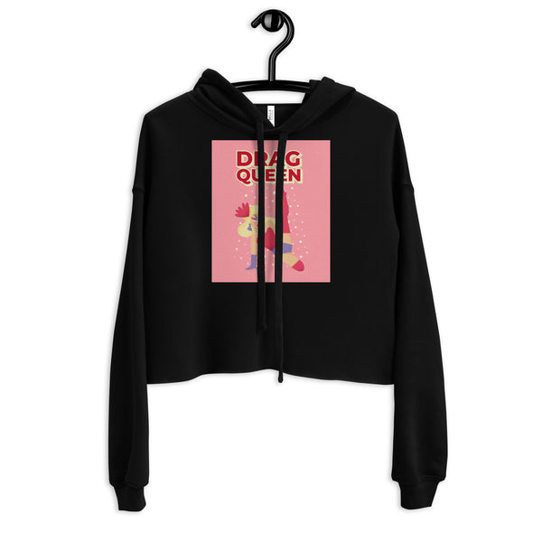 Black Drag Queen Crop Hoodie by Queer In The World Originals sold by Queer In The World: The Shop - LGBT Merch Fashion