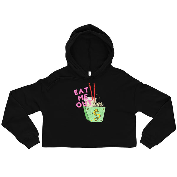 Black Eat Me Out Crop Hoodie by Queer In The World Originals sold by Queer In The World: The Shop - LGBT Merch Fashion