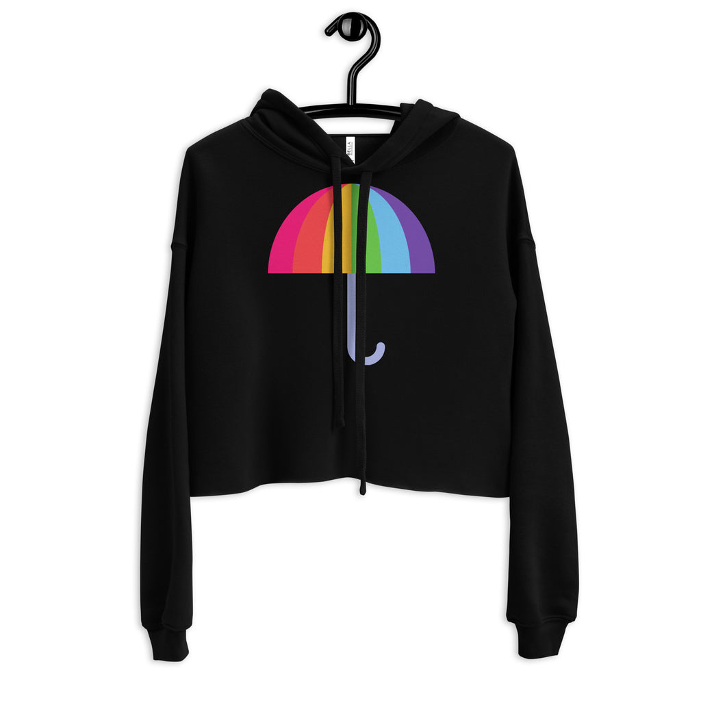 Black Gay Umbrella Crop Hoodie by Queer In The World Originals sold by Queer In The World: The Shop - LGBT Merch Fashion