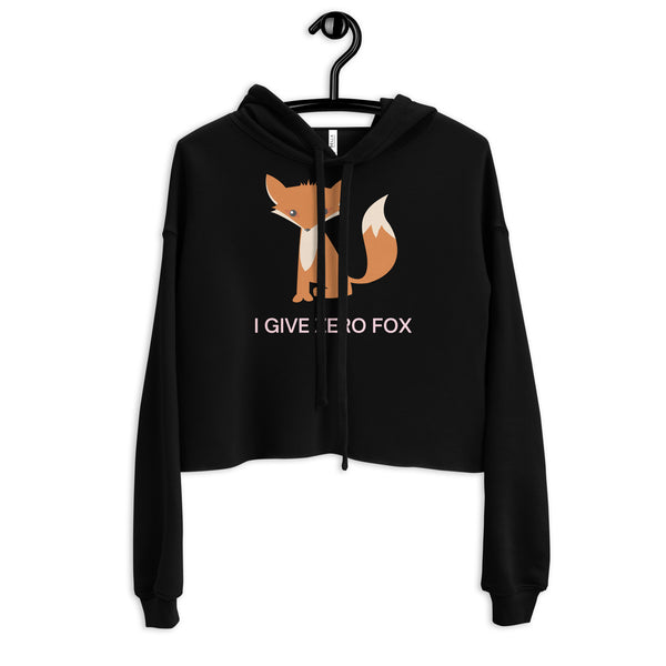 Black I Give Zero Fox Crop Hoodie by Queer In The World Originals sold by Queer In The World: The Shop - LGBT Merch Fashion