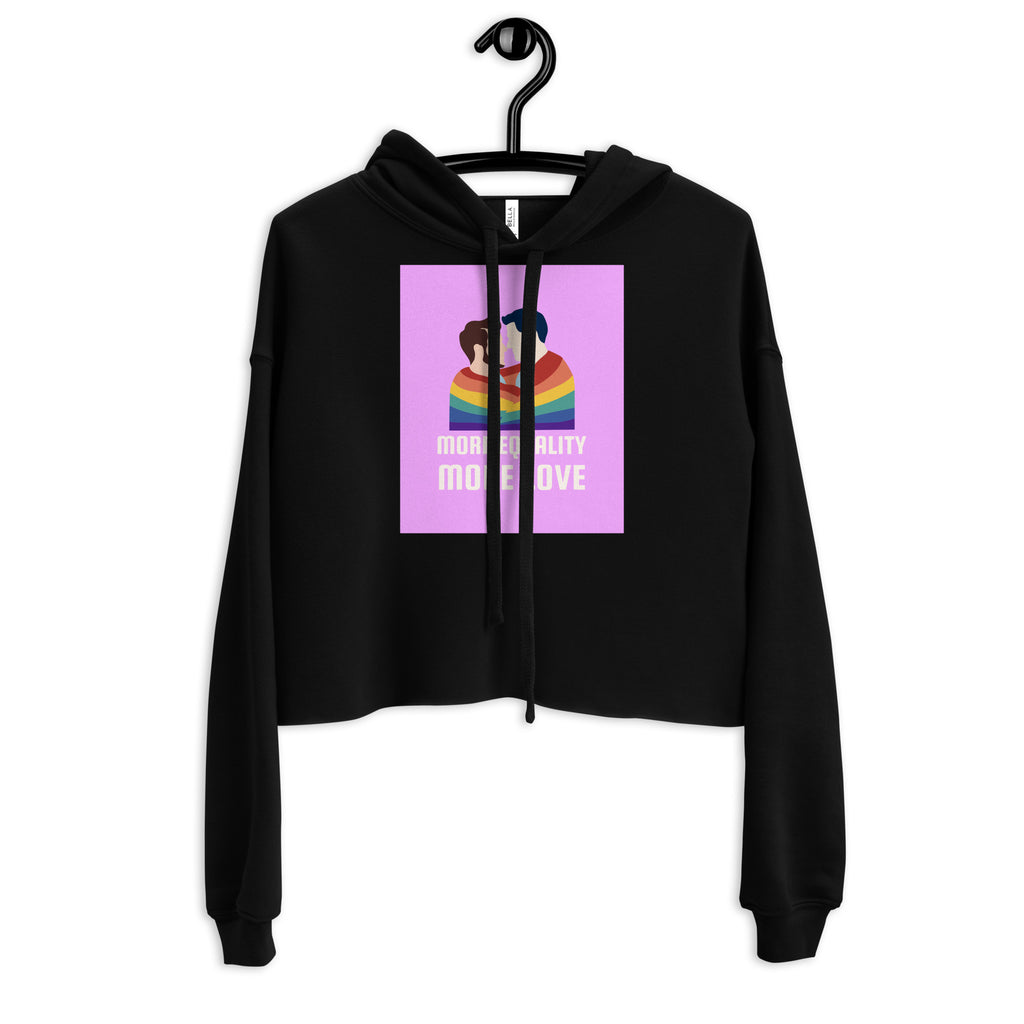 Black LGBT Couple Crop Hoodie by Queer In The World Originals sold by Queer In The World: The Shop - LGBT Merch Fashion