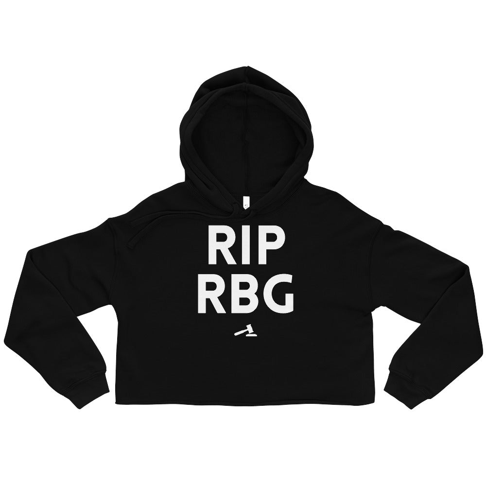 Black RIP RBG Crop Hoodie by Queer In The World Originals sold by Queer In The World: The Shop - LGBT Merch Fashion
