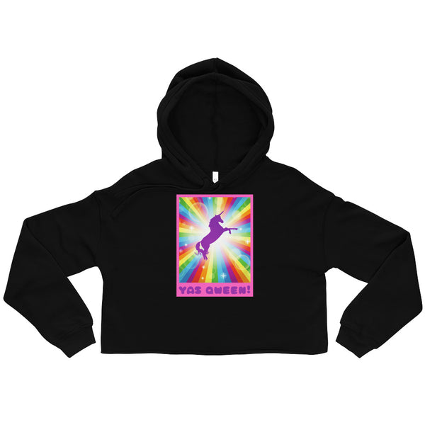 Black Yas Qween! Crop Hoodie by Queer In The World Originals sold by Queer In The World: The Shop - LGBT Merch Fashion