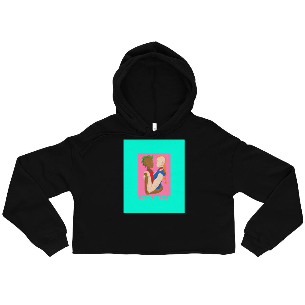 Black Hearts Not Parts Crop Hoodie by Queer In The World Originals sold by Queer In The World: The Shop - LGBT Merch Fashion