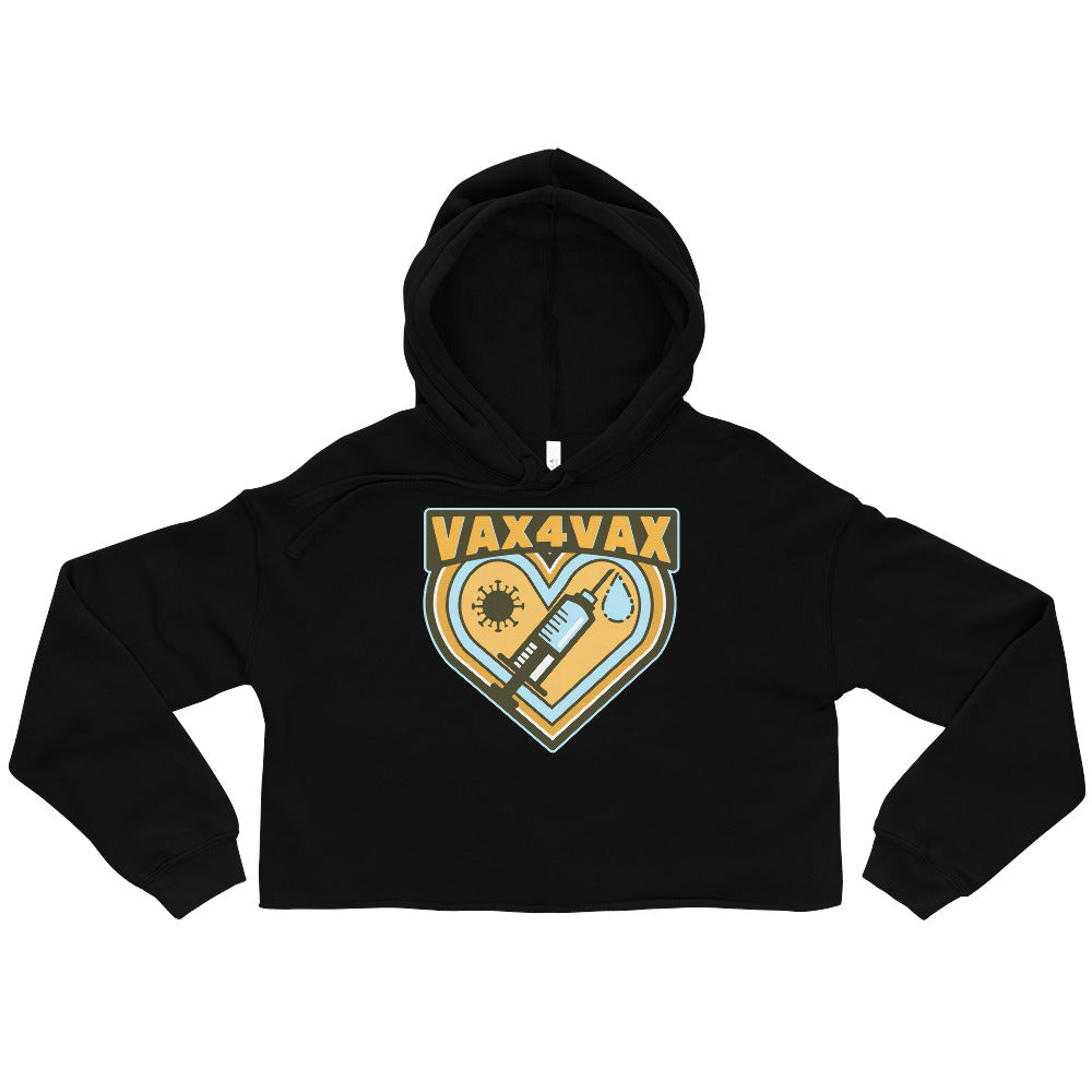 Black Vax 4 Vax Crop Hoodie by Printful sold by Queer In The World: The Shop - LGBT Merch Fashion