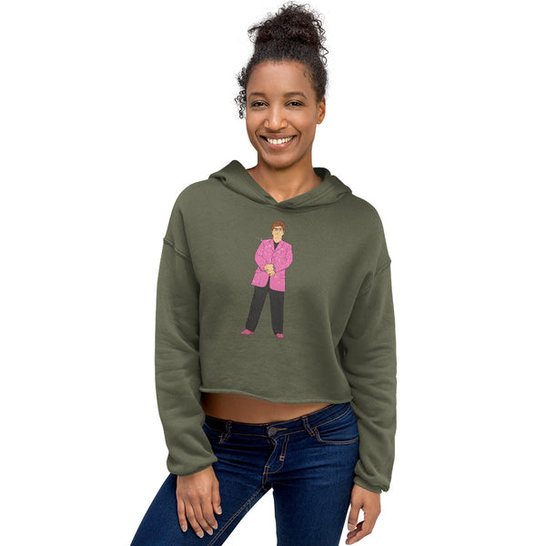 Military Green Elton John Crop Hoodie by Queer In The World Originals sold by Queer In The World: The Shop - LGBT Merch Fashion