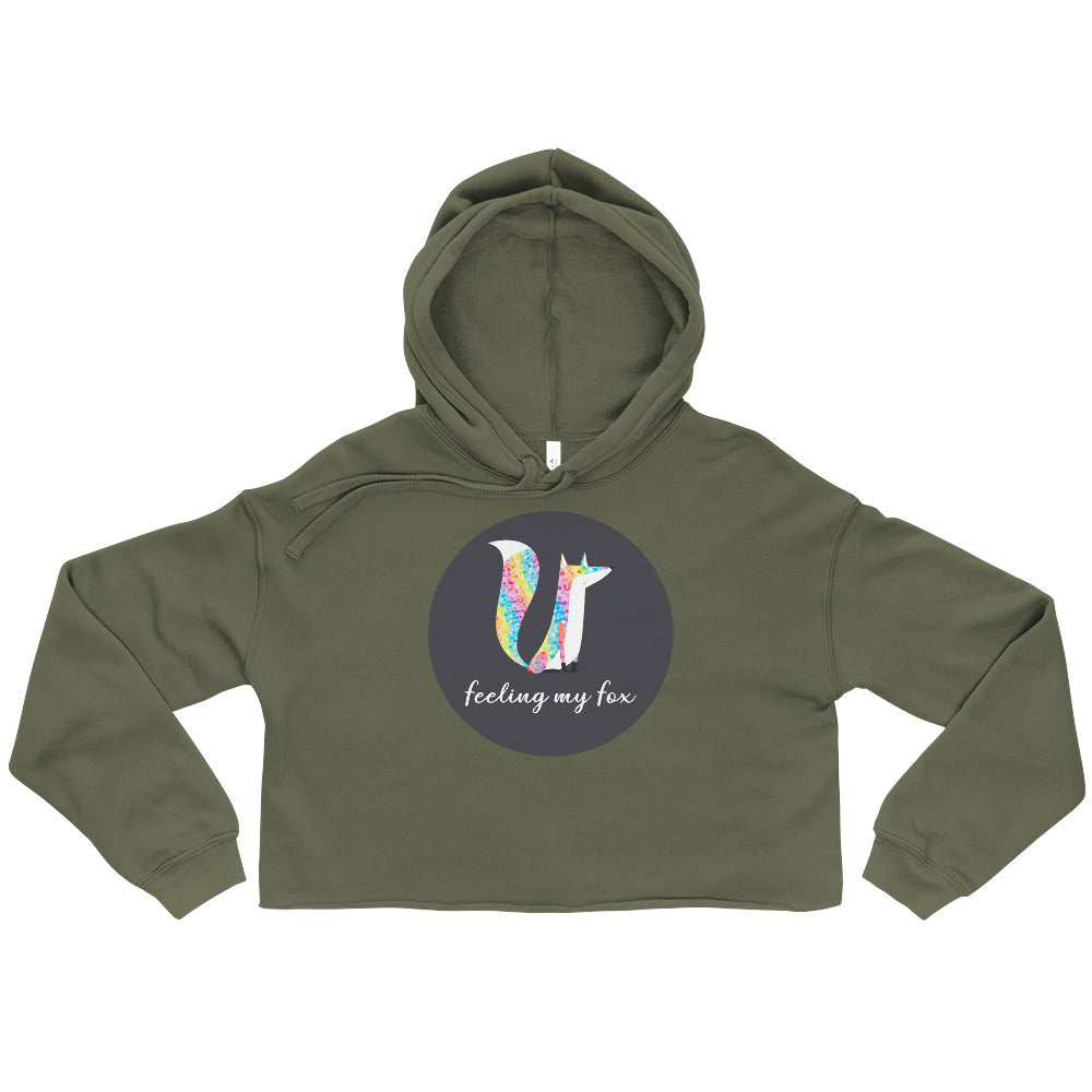 Military Green Feeling My Fox Crop Hoodie by Queer In The World Originals sold by Queer In The World: The Shop - LGBT Merch Fashion