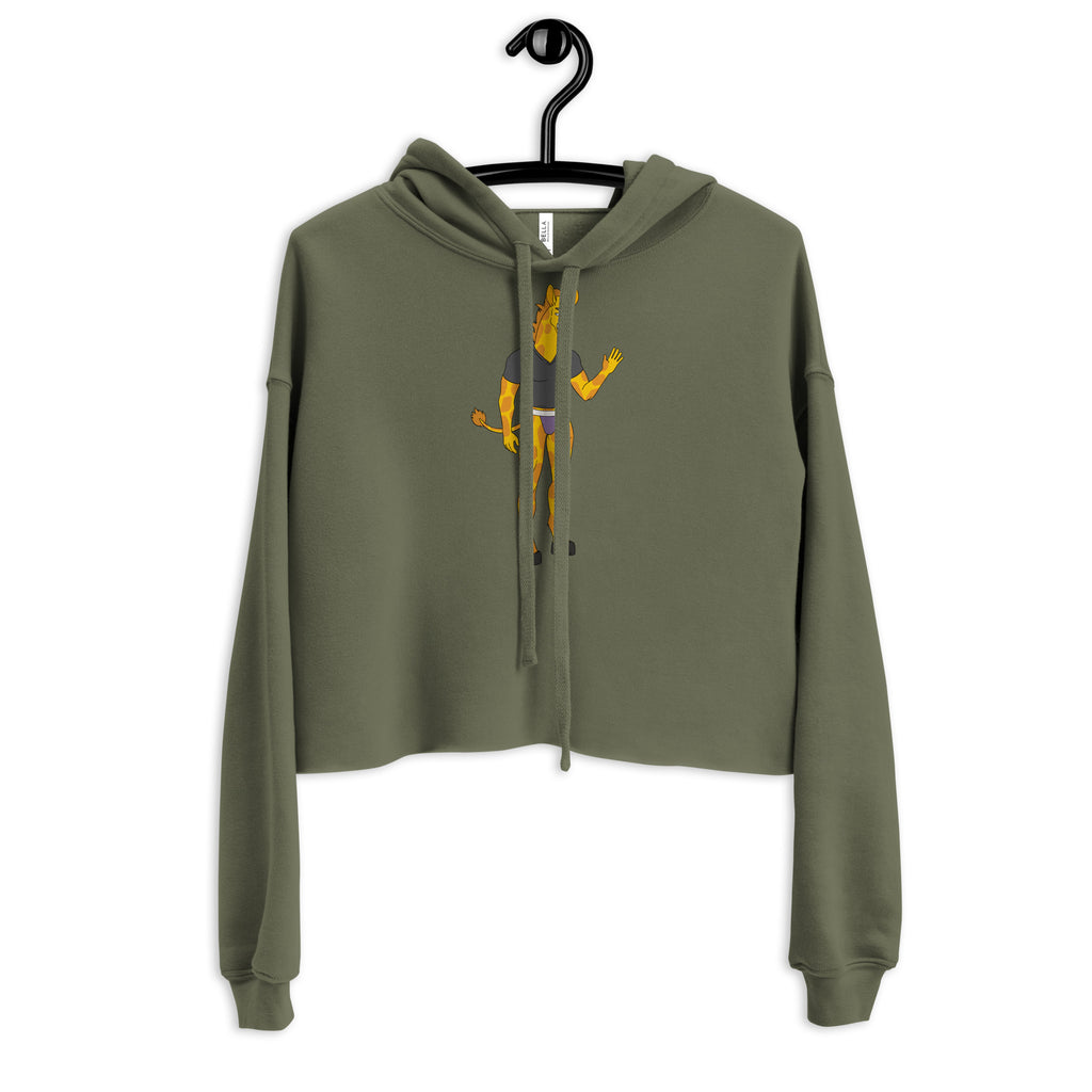 Military Green Gay Giraffe Crop Hoodie by Queer In The World Originals sold by Queer In The World: The Shop - LGBT Merch Fashion