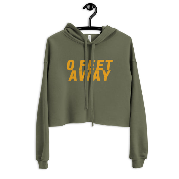 Military Green Zero Feet Away Grindr Crop Hoodie by Queer In The World Originals sold by Queer In The World: The Shop - LGBT Merch Fashion