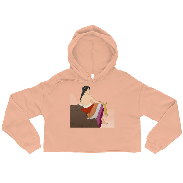 Peach Sappho of Lesbos Crop Hoodie by Queer In The World Originals sold by Queer In The World: The Shop - LGBT Merch Fashion