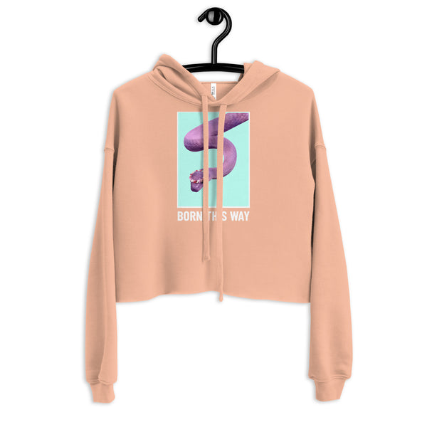 Peach Born This Way Crop Hoodie by Queer In The World Originals sold by Queer In The World: The Shop - LGBT Merch Fashion