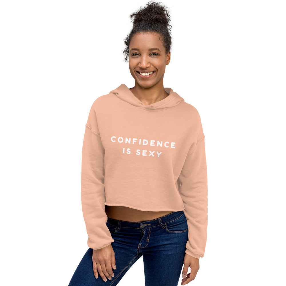 Peach Confidence Is Sexy Crop Hoodie by Queer In The World Originals sold by Queer In The World: The Shop - LGBT Merch Fashion