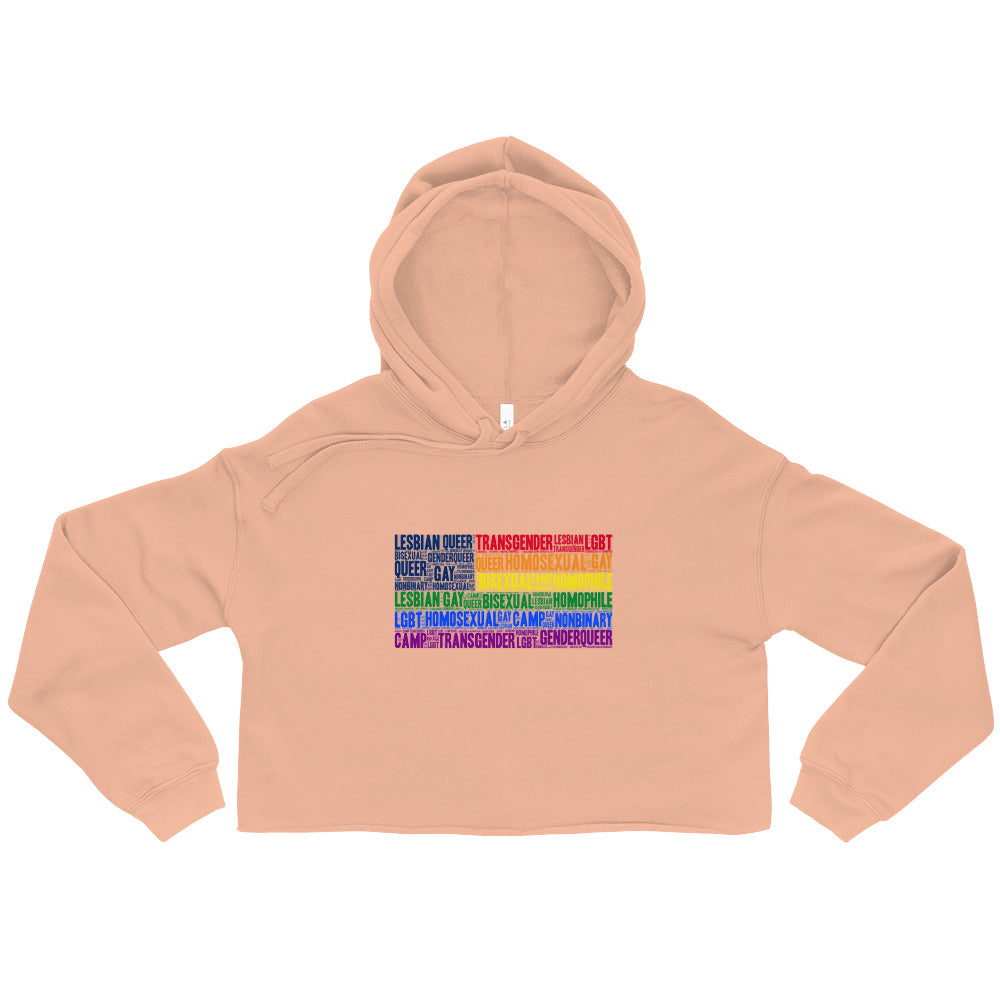 Peach Gay USA Crop Hoodie by Queer In The World Originals sold by Queer In The World: The Shop - LGBT Merch Fashion