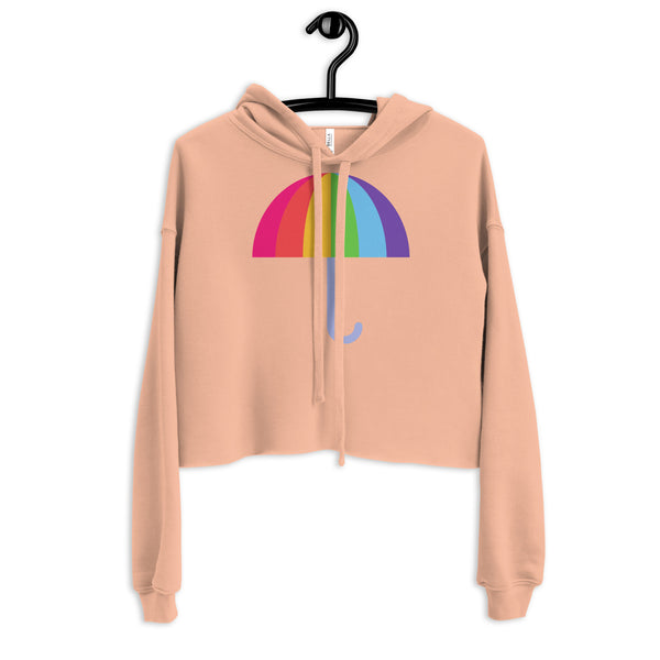 Peach Gay Umbrella Crop Hoodie by Queer In The World Originals sold by Queer In The World: The Shop - LGBT Merch Fashion