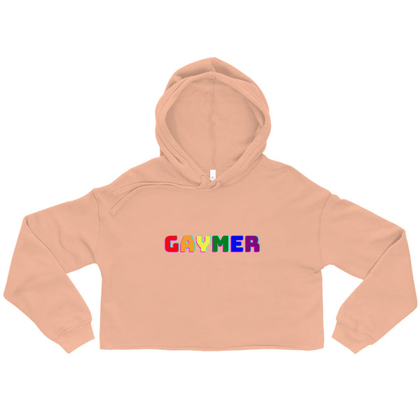 Peach Gaymer Crop Hoodie by Queer In The World Originals sold by Queer In The World: The Shop - LGBT Merch Fashion