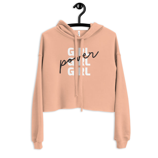 Peach Girl Girl Girl Power Crop Hoodie by Queer In The World Originals sold by Queer In The World: The Shop - LGBT Merch Fashion