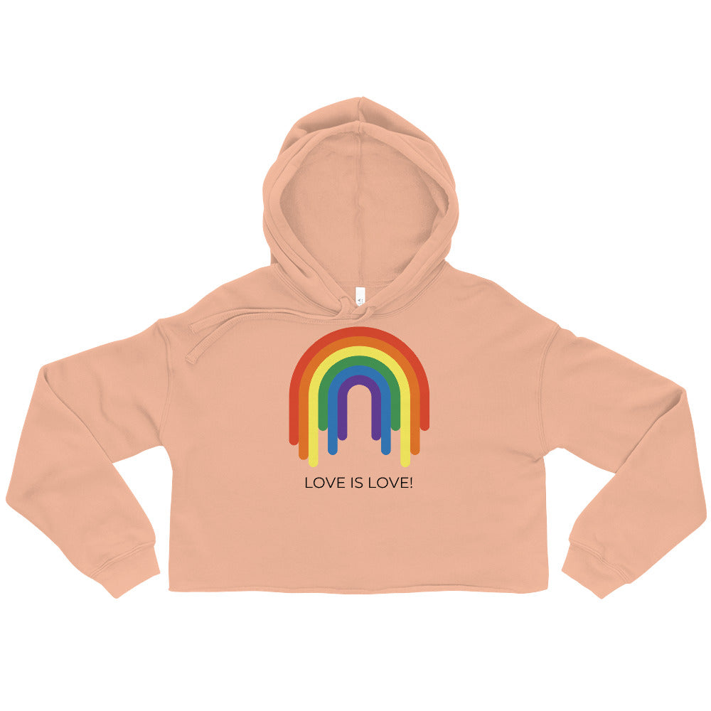  Love Is Love Rainbow Crop Hoodie by Queer In The World Originals sold by Queer In The World: The Shop - LGBT Merch Fashion