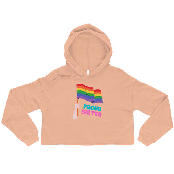 Peach Proud Sister Crop Hoodie by Queer In The World Originals sold by Queer In The World: The Shop - LGBT Merch Fashion
