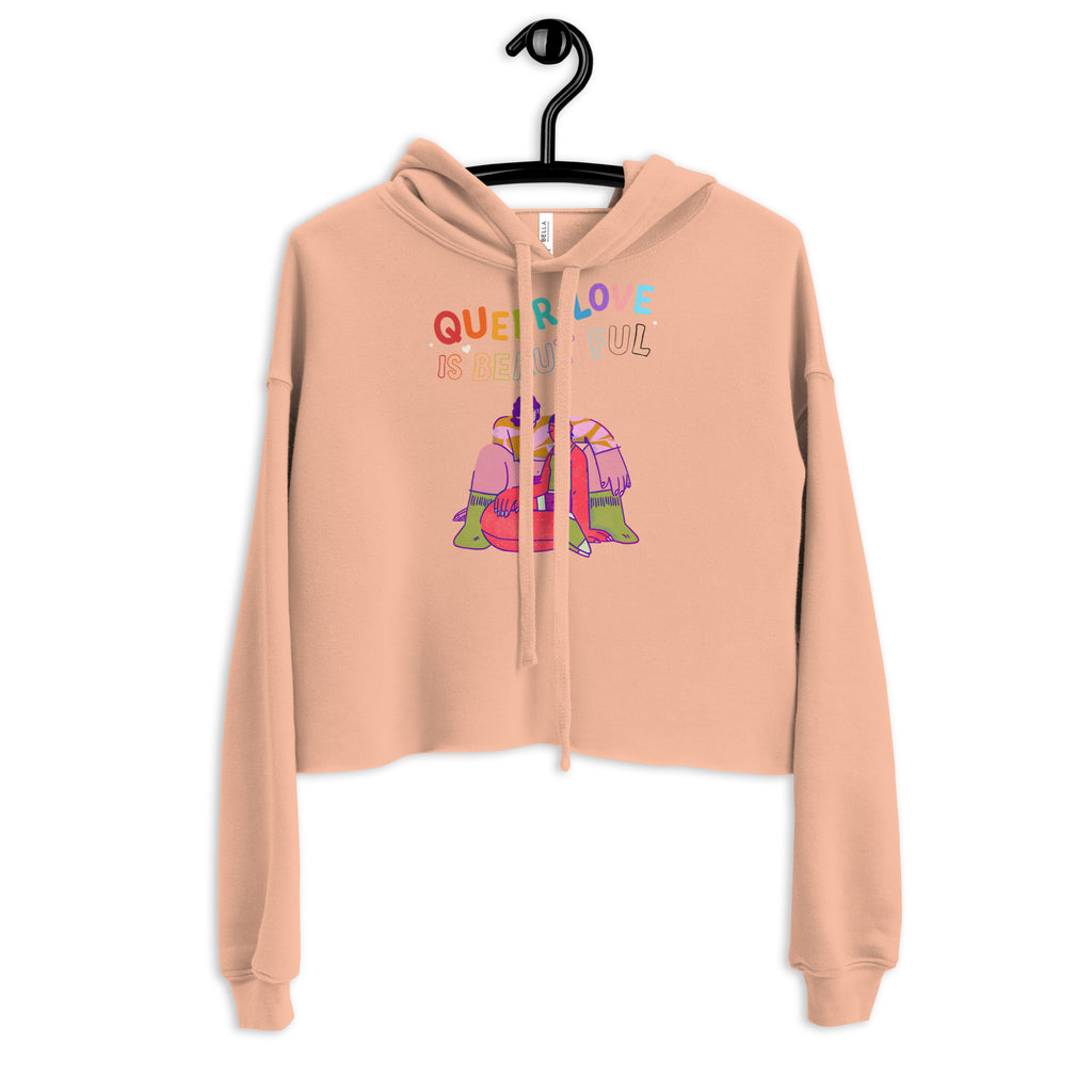  Queer Love is Beautiful Crop Hoodie by Queer In The World Originals sold by Queer In The World: The Shop - LGBT Merch Fashion