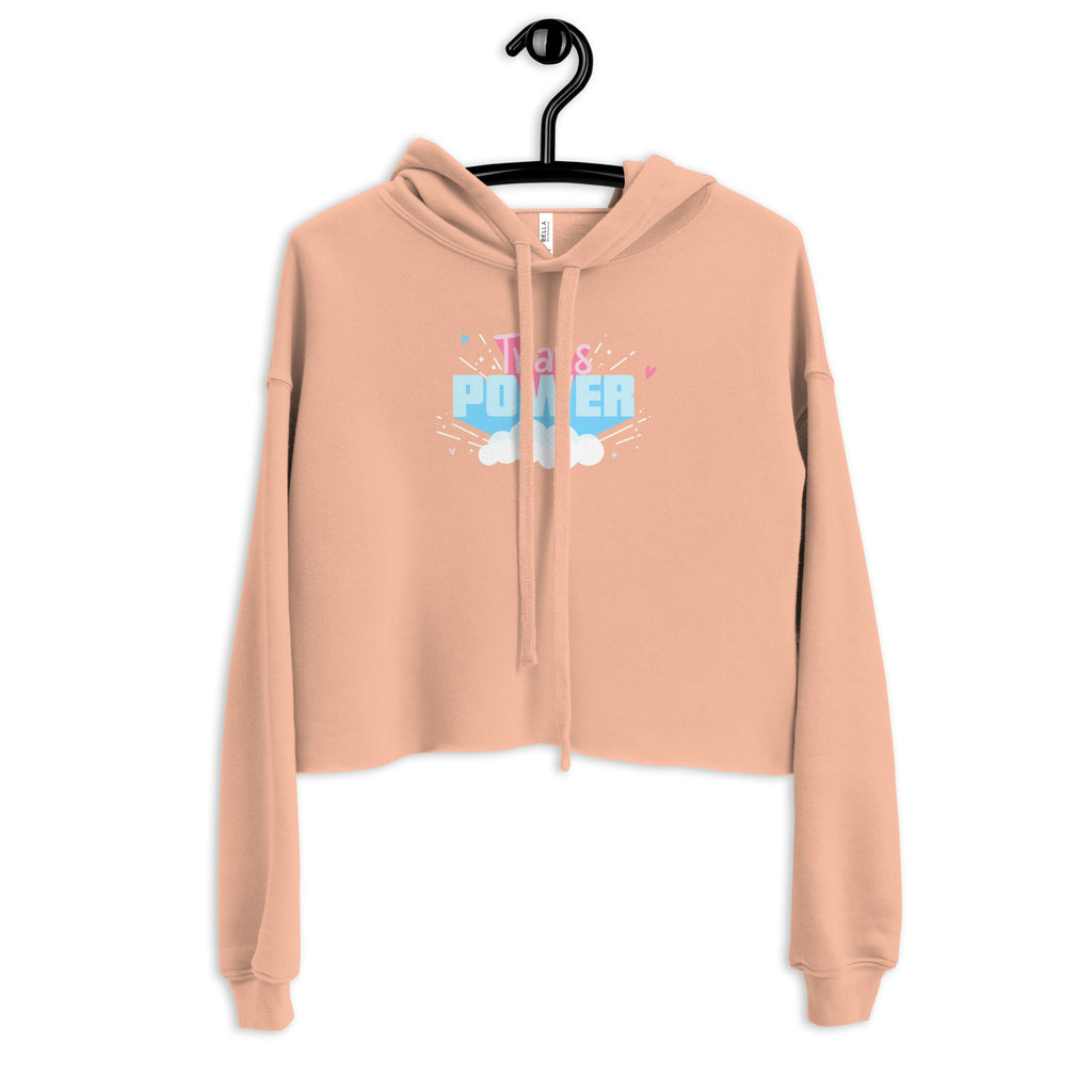 Peach Trans Power Crop Hoodie by Queer In The World Originals sold by Queer In The World: The Shop - LGBT Merch Fashion