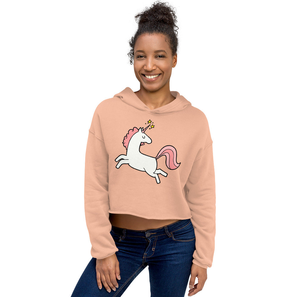 Peach Unicorn Crop Hoodie by Queer In The World Originals sold by Queer In The World: The Shop - LGBT Merch Fashion