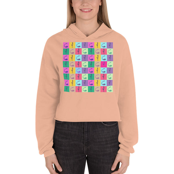 Peach Vibrator Pop Art Crop Hoodie by Queer In The World Originals sold by Queer In The World: The Shop - LGBT Merch Fashion