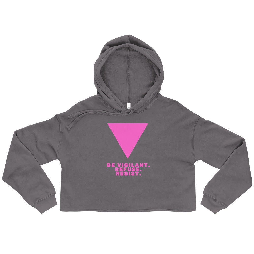 Storm Be Vigilant. Refuse. Resist. Crop Hoodie by Queer In The World Originals sold by Queer In The World: The Shop - LGBT Merch Fashion