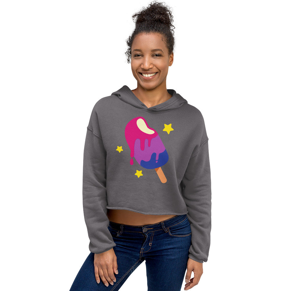 Storm Bisexual Popsicle Crop Hoodie by Queer In The World Originals sold by Queer In The World: The Shop - LGBT Merch Fashion