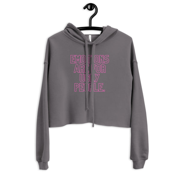 Storm Emotions Are For Ugly People Crop Hoodie by Queer In The World Originals sold by Queer In The World: The Shop - LGBT Merch Fashion
