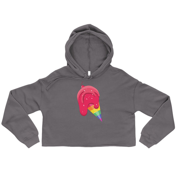 Storm Gay Icecream Crop Hoodie by Queer In The World Originals sold by Queer In The World: The Shop - LGBT Merch Fashion