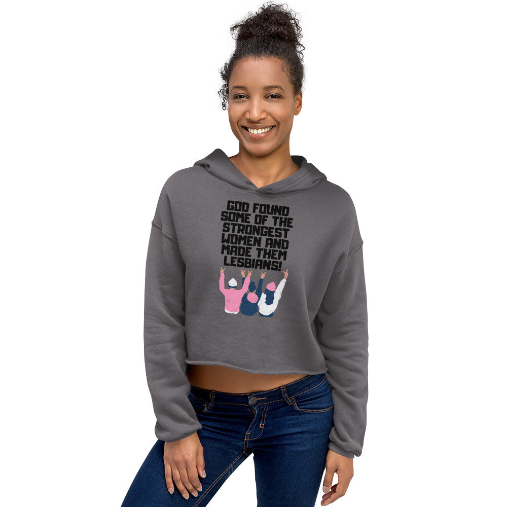 Storm God Found The Strongest Women Crop Hoodie by Queer In The World Originals sold by Queer In The World: The Shop - LGBT Merch Fashion