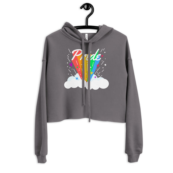 Storm Pride Rainbow Crop Hoodie by Queer In The World Originals sold by Queer In The World: The Shop - LGBT Merch Fashion