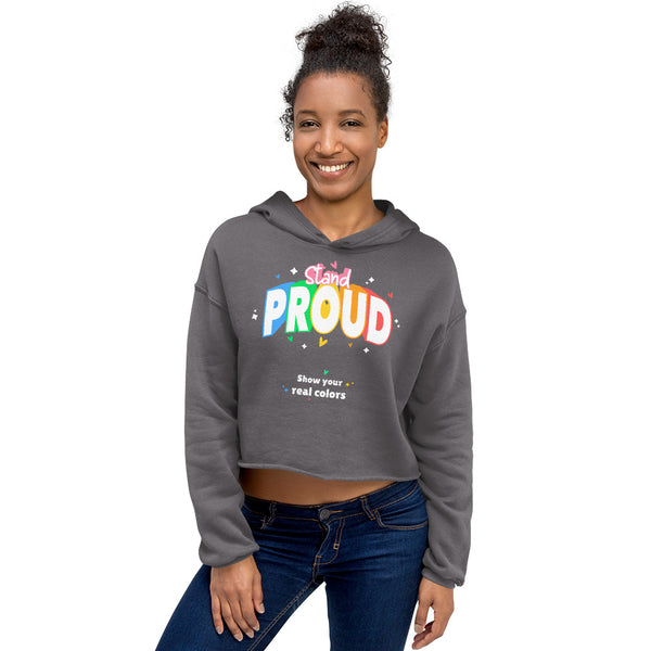 Storm Stand Proud Crop Hoodie by Queer In The World Originals sold by Queer In The World: The Shop - LGBT Merch Fashion