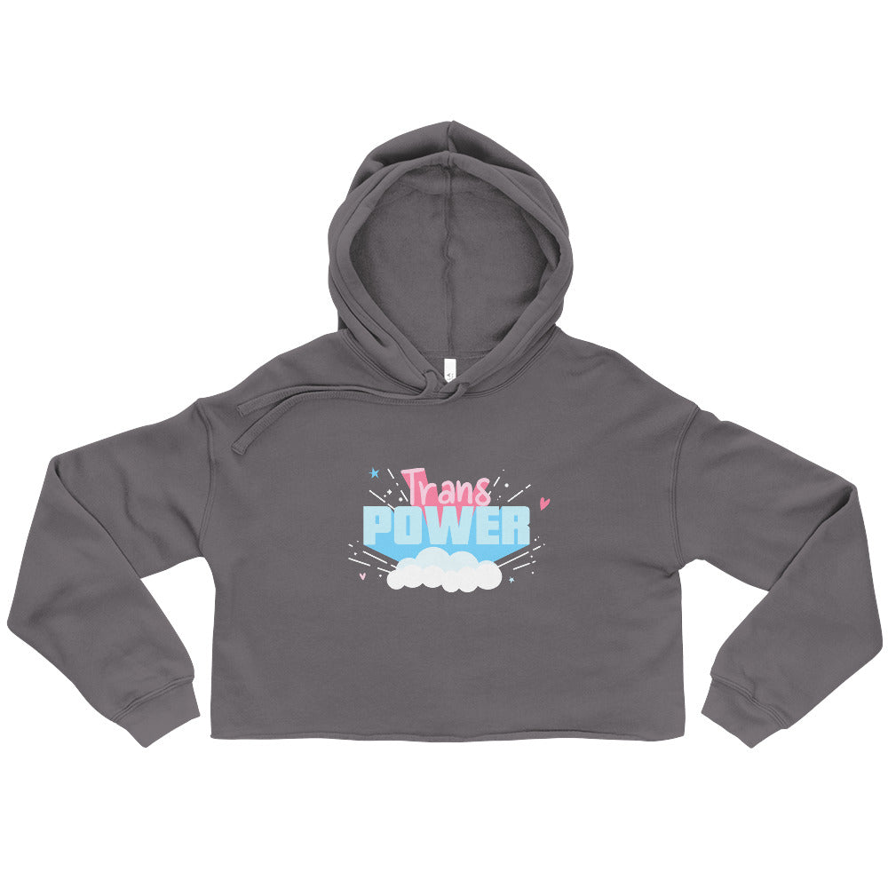 Storm Stand Proud Trans Power Crop Hoodie by Queer In The World Originals sold by Queer In The World: The Shop - LGBT Merch Fashion